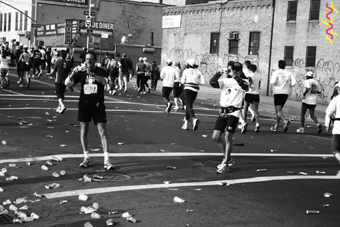 photo ~ runners ~ 2008-11-02 ~ Manyc Records at New York City Marathon 2008 ~ sputnyc
