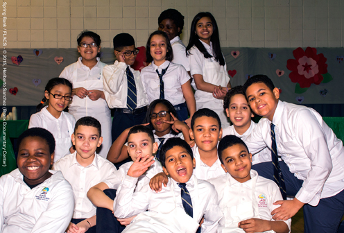 photo ~ FLACS Winter Cooking Club Class of 2015 before suiting up ~ Heriberto Sanchez (Bronx Documentary Center) ~ 2015-02-27 ~ Spring Bank presents Healthy Hearts ~ sputnyc