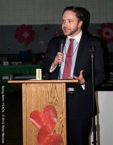 photo ~ Spring Bank Executive Vice-President Brian A. Blake congratulates the graduates ~ Rose Mercado ~ 2015-02-27 ~ Spring Bank presents Healthy Hearts ~ sputnyc